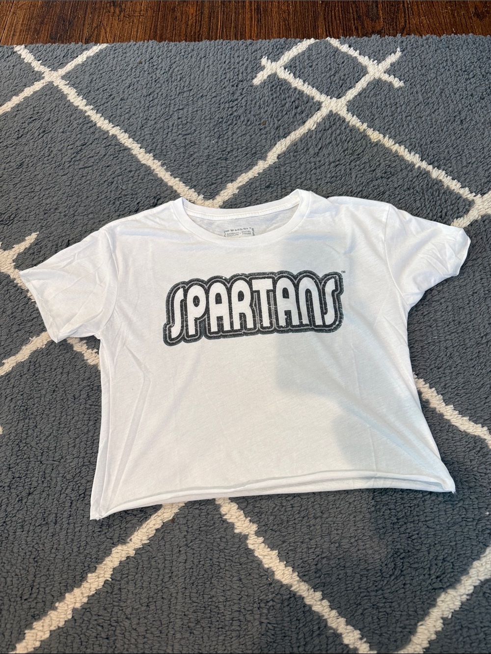 Spartans White Cropped Tee